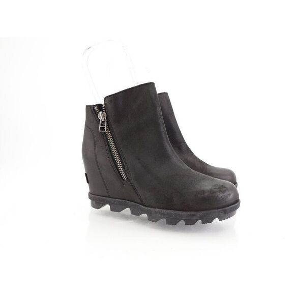 Sorel Joan Of Arctic II Boot Women's Size 5.5 Chelsea Hidden Wedge Bootie Black - Picture 1 of 10